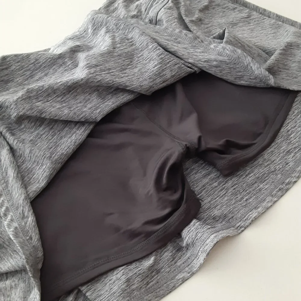 Tennis skirt double lined heather grey  size XS